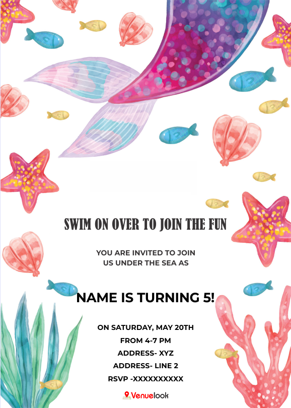 Mermaid Tail E-Invite E-Invitation