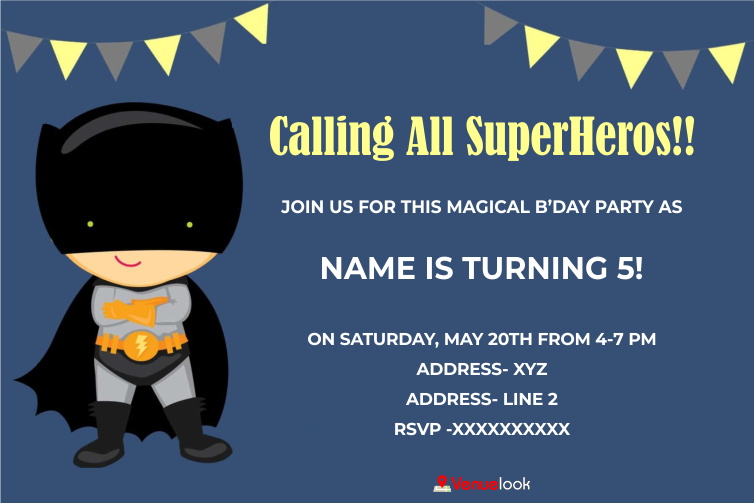 Superhero Mask E-Invite E-Invitation