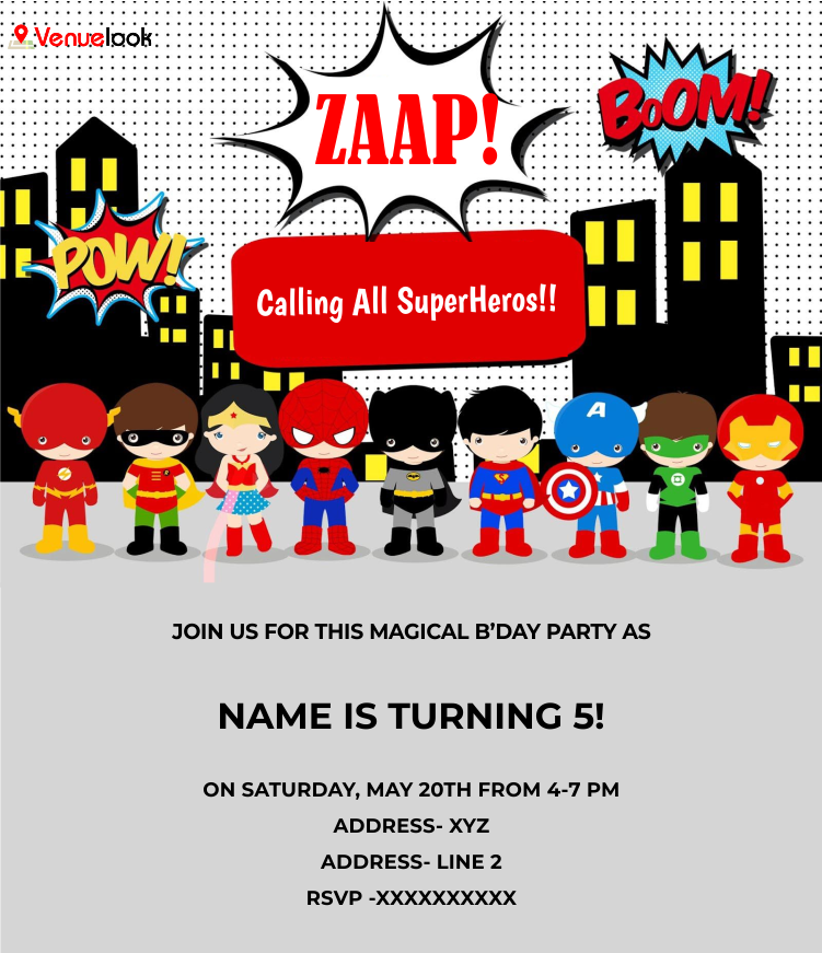 Calling All Superkids E-Invite E-Invitation