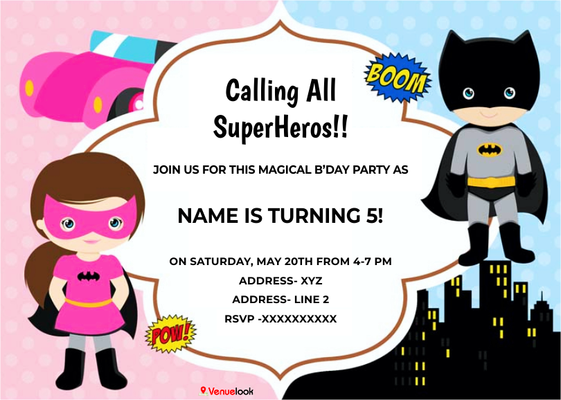 Superhero E-Invite E-Invitation