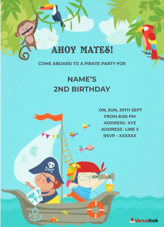 Pirates Ship E-Invitation