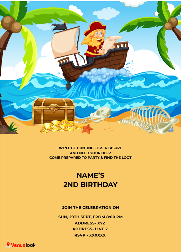 Pirates and Treasure E-Invite E-Invitation