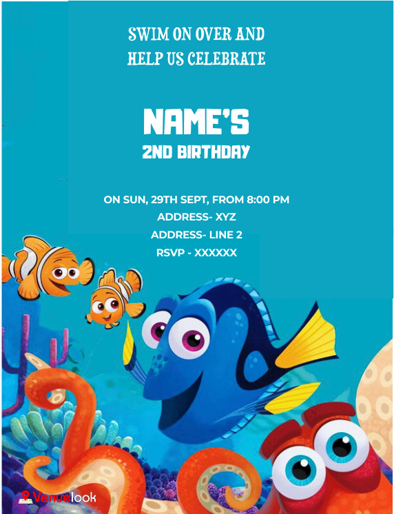 Finding Dory E-Invite E-Invitation