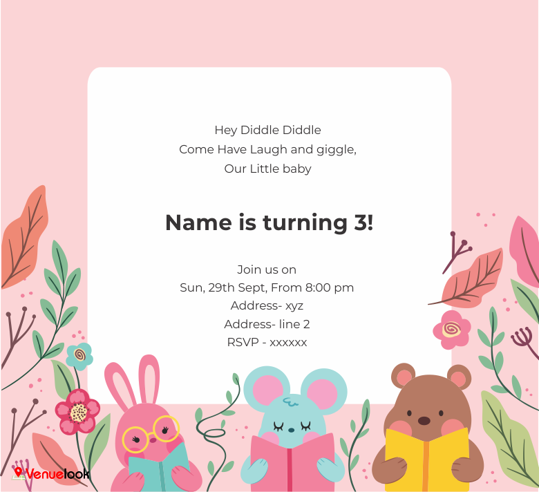 Nursery Rhymes E-Invite E-Invitation