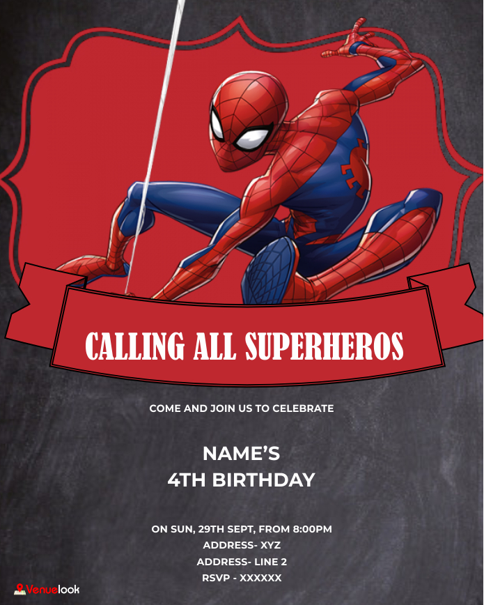 Spider Man Web Shooter E-Invite E-Invitation