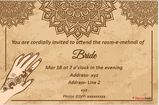 Effervescent Henna Love E-Invite E-Invitation