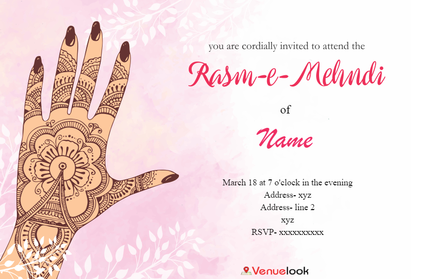 Rasm-e-mehendi E-Invite E-Invitation