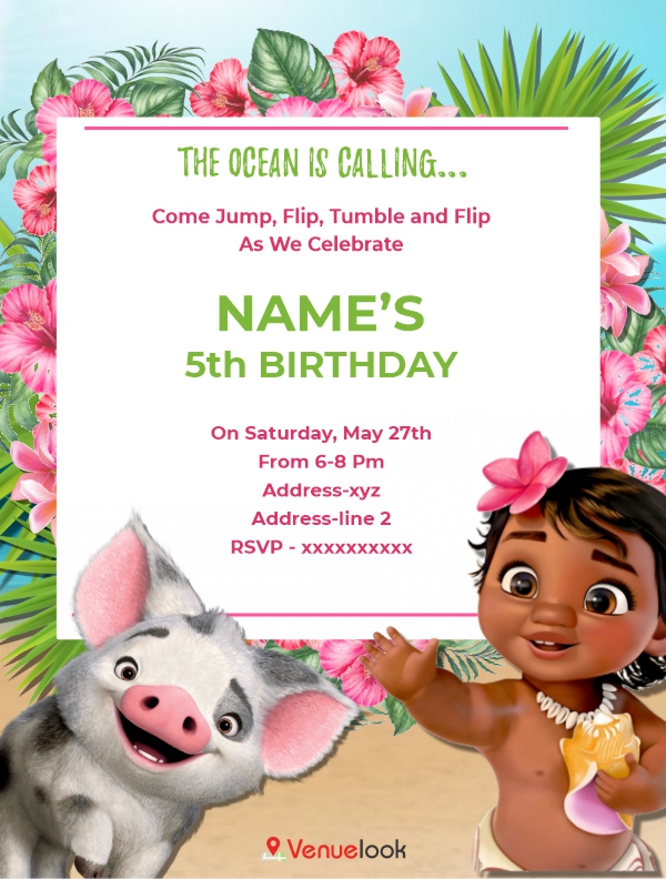 Moana and Pua E-Invite E-Invitation