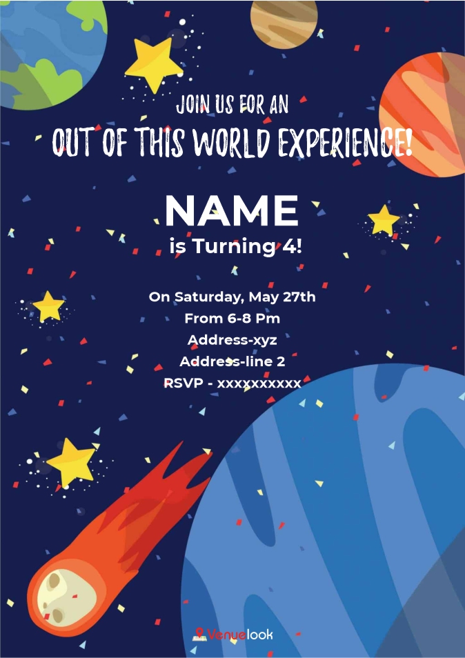 Space Theme E-Invite E-Invitation