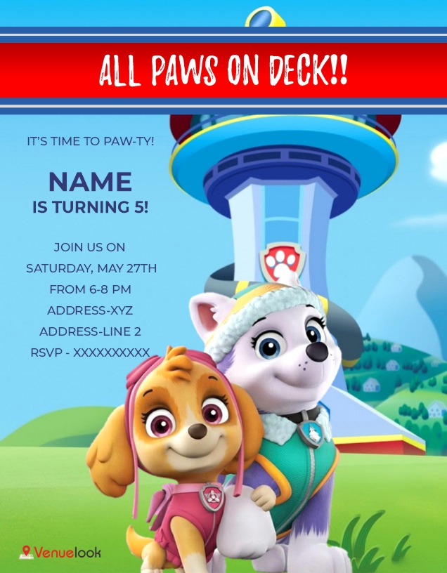 All Paws on Deck E-Invite E-Invitation