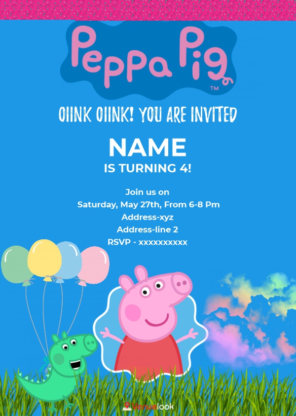 Peppa Pig E-Invite E-Invitation