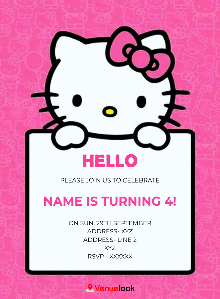 Hello Kitty Bow E-Invite E-Invitation